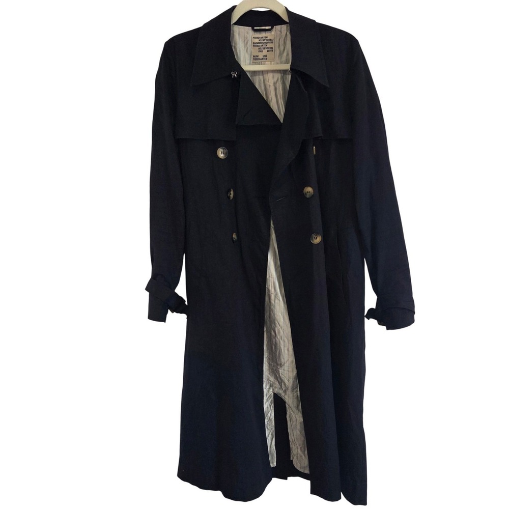 Baum Und Pferdgarten Navy Trench Coat Double Breasted Full‎ Length Size 38